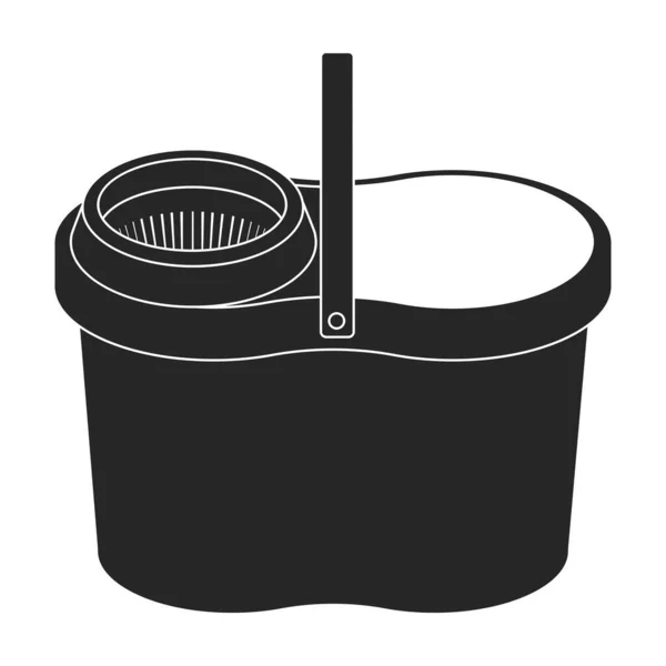 Ícone vetorial Bucket icon.Black vetor isolado no balde de fundo branco. — Vetor de Stock