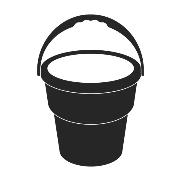 Ícone vetorial Bucket icon.Black vetor isolado no balde de fundo branco. —  Vetores de Stock