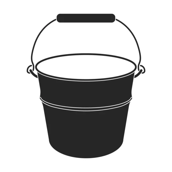 Bucket vector icon.Black vector icon isolated on white background bucket. — Stock Vector
