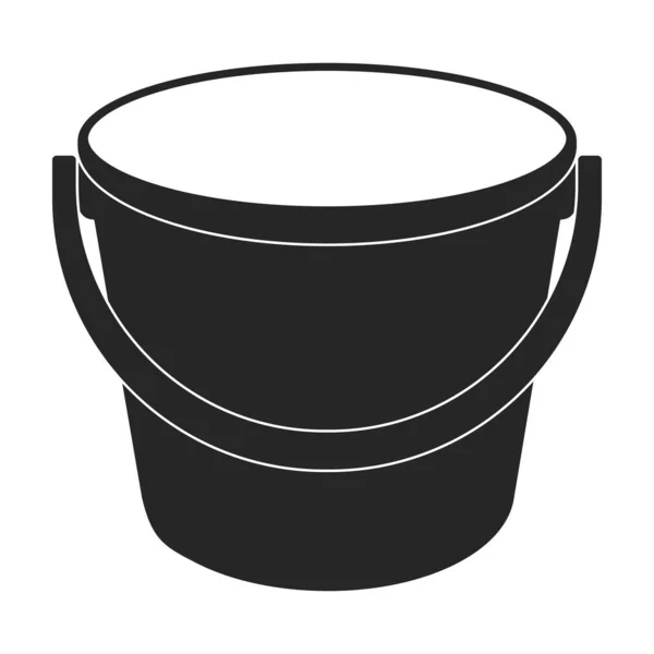 Ícone vetorial Bucket icon.Black vetor isolado no balde de fundo branco. —  Vetores de Stock