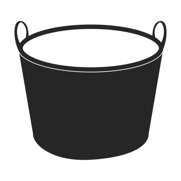 Bucket vector icon.Black vector icon isolated on white background bucket. — Stock Vector