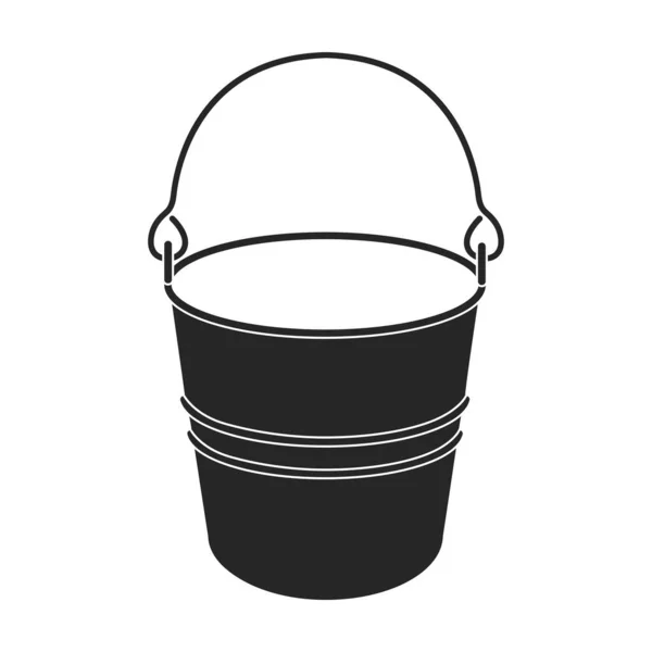 Ícone vetorial Bucket icon.Black vetor isolado no balde de fundo branco. —  Vetores de Stock