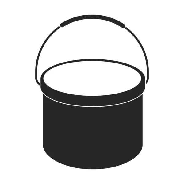 Ícone vetorial Bucket icon.Black vetor isolado no balde de fundo branco. —  Vetores de Stock