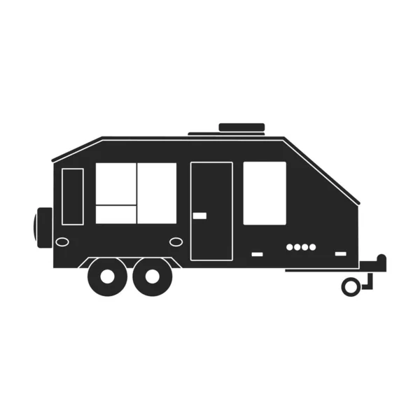 Trailer vector icon.Black vector icon isolated on white background trailer. — Stock Vector