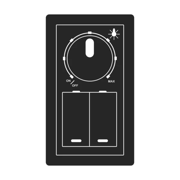 Zócalo del icono del vector del interruptor. Icono del vector negro aislado en el zócalo del interruptor del fondo blanco. — Vector de stock