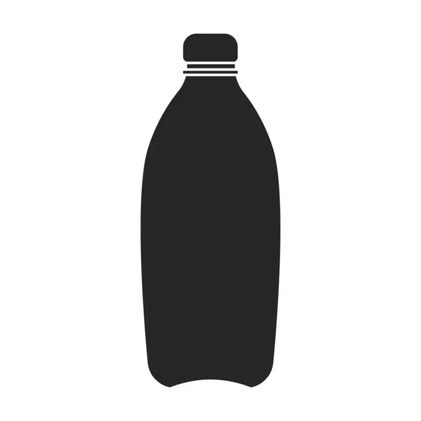 Plast flaska vektor ikon.Svart vektor ikon isolerad på vit bakgrund plastflaska. — Stock vektor
