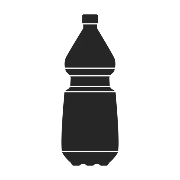 Пластиковая бутылка векторный значок. Черный вектор значок изолирован на белом фоне пластиковой бутылки. — стоковый вектор