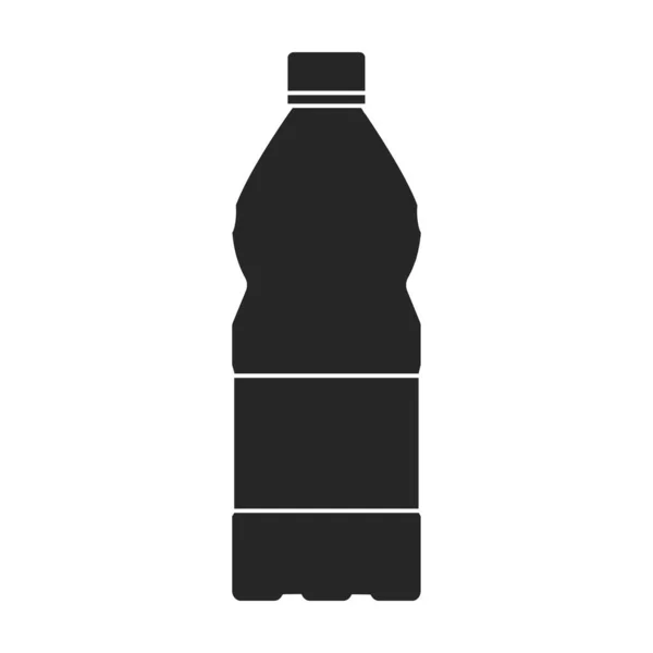 Plastikowa ikona wektora butelki.Czarny wektor ikona izolowane na białym tle plastikowej butelki. — Wektor stockowy