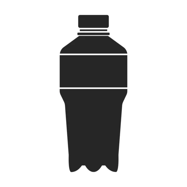 Plastik şişe vektör simgesi. Siyah vektör simgesi beyaz arka plan plastik şişesinde izole edilmiş.. — Stok Vektör