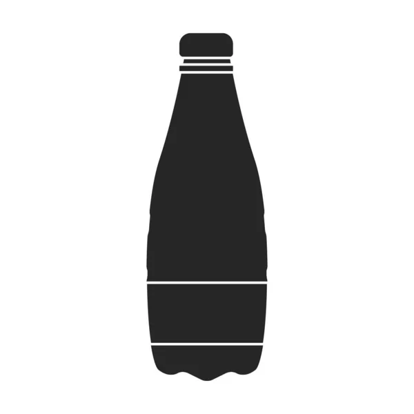 Plastik şişe vektör simgesi. Siyah vektör simgesi beyaz arka plan plastik şişesinde izole edilmiş.. — Stok Vektör