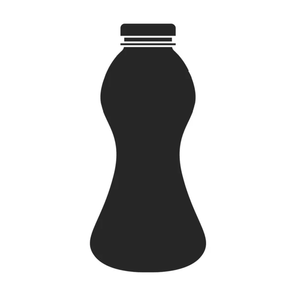 Plastikowa ikona wektora butelki.Czarny wektor ikona izolowane na białym tle plastikowej butelki. — Wektor stockowy