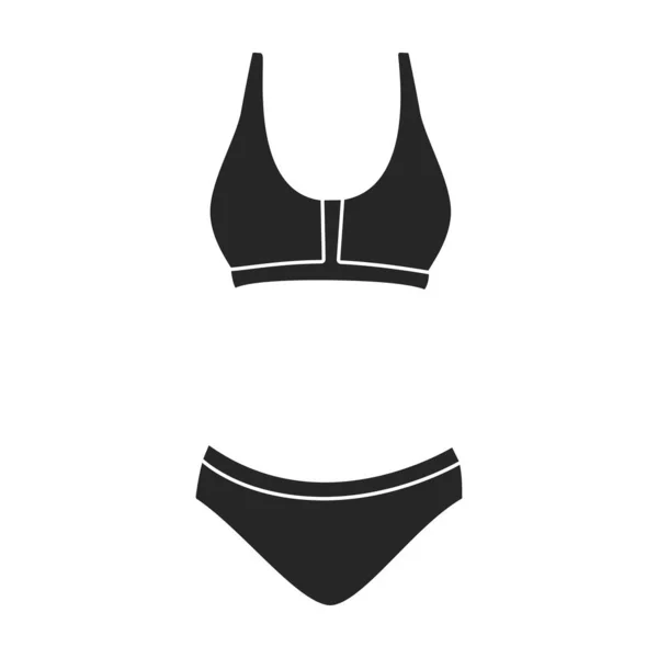 Badeanzug Vektor icon.Black Vektor Symbol isoliert auf weißem Hintergrund Badeanzug. — Stockvektor