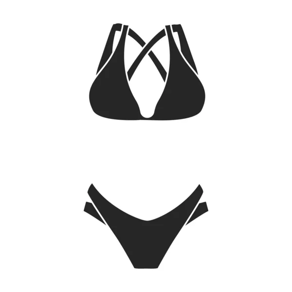 Icône vectorielle maillot de bain Icône vectorielle noire isolée sur fond blanc maillot de bain. — Image vectorielle
