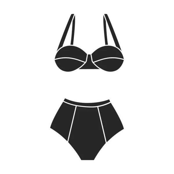 Badeanzug Vektor icon.Black Vektor Symbol isoliert auf weißem Hintergrund Badeanzug. — Stockvektor