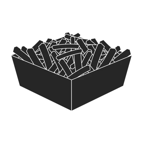 Icono de vector de papas fritas icon.Black vector aislado en el fondo blanco papas fritas. — Vector de stock