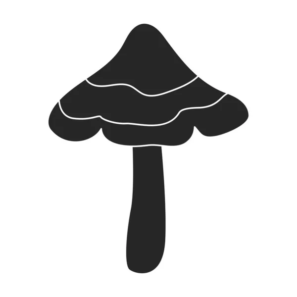 Amanita vektor ikon.Fekete vektor ikon elszigetelt fehér háttér amanita. — Stock Vector