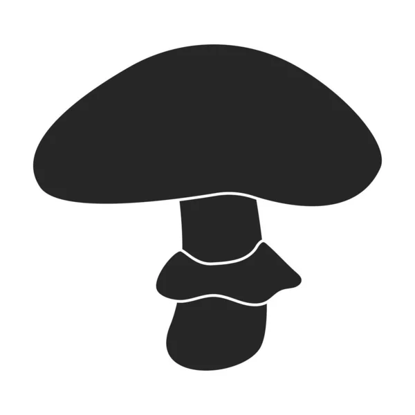 Amanita vektor ikon.Fekete vektor ikon elszigetelt fehér háttér amanita. — Stock Vector