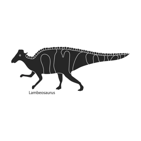 古代恐龙矢量图标.从白色背景上分离的黑色矢量图标.古代恐龙. — 图库矢量图片