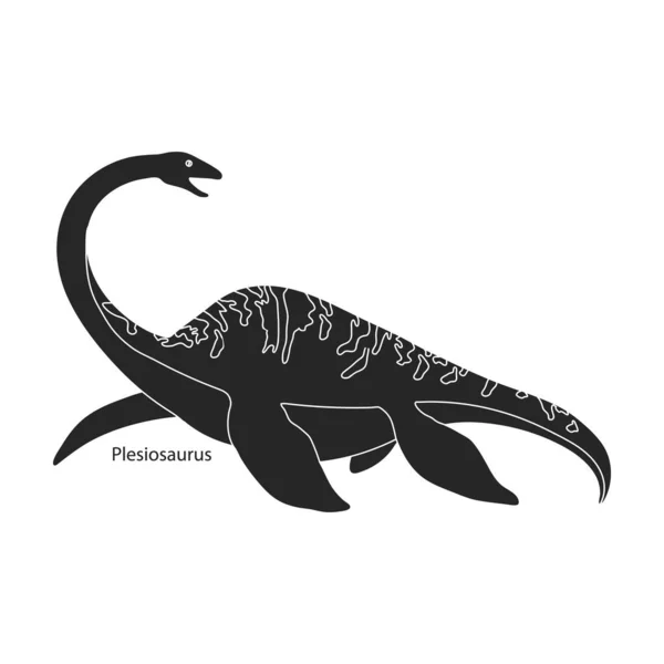 Alte Dinosaurier Vektor icon.Black Vektor Symbol isoliert auf weißem Hintergrund alten Dinosaurier. — Stockvektor