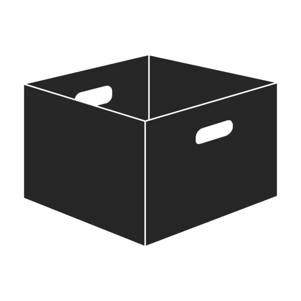 Деревянный ящик вектор значок. Черный вектор значок изолирован на белом фоне деревянный ящик. — стоковый вектор