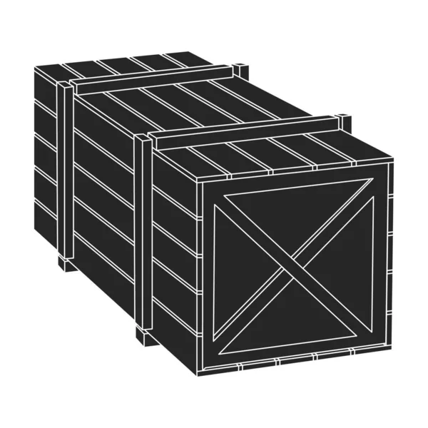 Icône vectorielle boîte en bois Icône vectorielle noire isolée sur fond blanc boîte en bois. — Image vectorielle