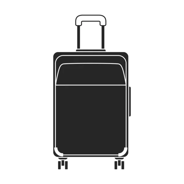 Suitcase vector icon.Black vector icon isolated on white background suitcase. — Stock Vector