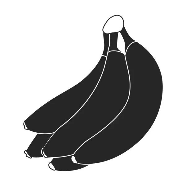 Ikona wektora bananowego.Czarny wektor ikona izolowane na białym tle banana. — Wektor stockowy