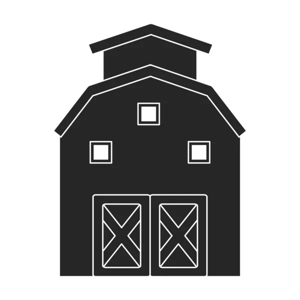 Barn vector icon.Black vector icon isolated on white background barn. — Stock Vector