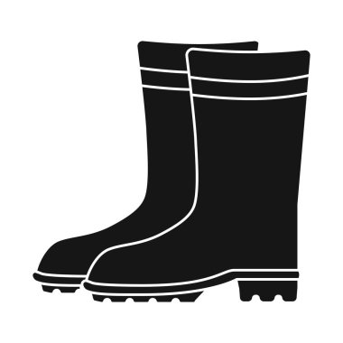 Lastik ve çizme sembolünden izole bir nesne. Plastik ve sarı stok vektör illüstrasyonunun web ögesi.