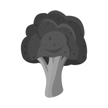 İzole edilmiş brokoli ve sebze sembolü. Brokoli ve yeşil hisse senedi temsili koleksiyonu.