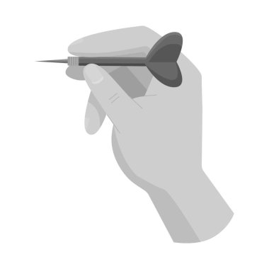 El ve dart işaretinin vektör tasarımı. El ve kol stok vektör illüstrasyonunun web ögesi.