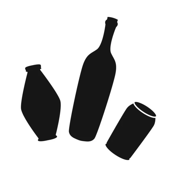 Projeto vetorial de plástico e símbolo de garrafa. Elemento Web de plástico e símbolo de estoque de lixo para web. —  Vetores de Stock