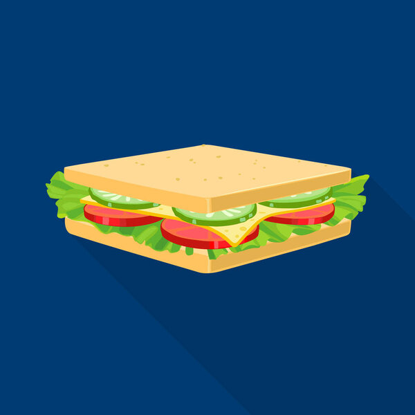 Isolated object of burger and hoagie symbol. Web element of burger and toast vector icon for stock.