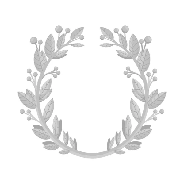 Ilustración vectorial de corona e icono de laurel. Elemento web de corona y corona símbolo de stock para web. — Archivo Imágenes Vectoriales