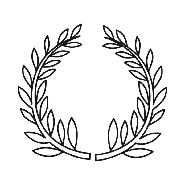 Diseño vectorial de corona y logo de laurel. Elemento Web de corona y guirnalda vector de stock ilustración. — Archivo Imágenes Vectoriales