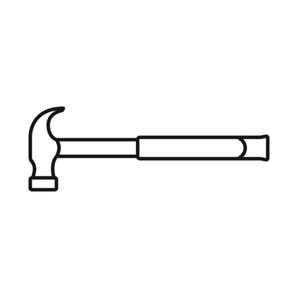 Vektor-Design von Hammer und Instrumentenlogo. Grafik zur Illustration von Hammer und Werkzeugstock. — Stockvektor