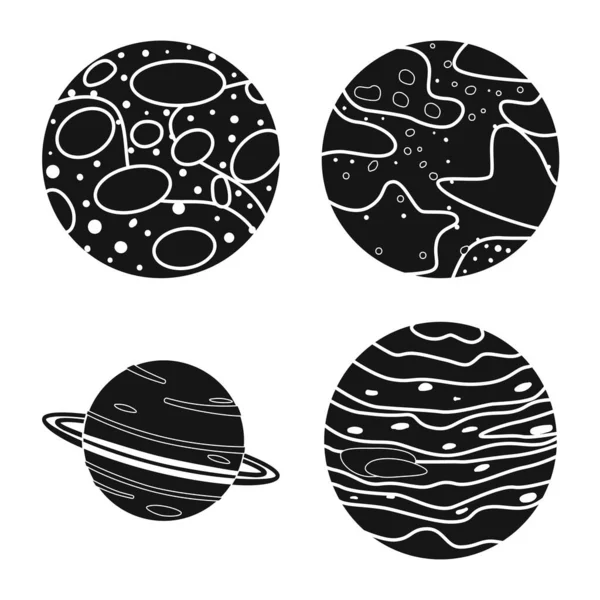 Conception vectorielle du cosmos et signe scientifique. Collection de cosmos et icône de vecteur de planète pour stock. — Image vectorielle