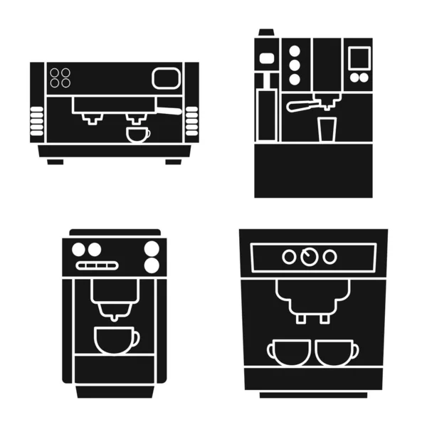 Objet isolé du logo du ménage et de l'équipement. Collection d'illustrations vectorielles de ménages et de fabricants. — Image vectorielle