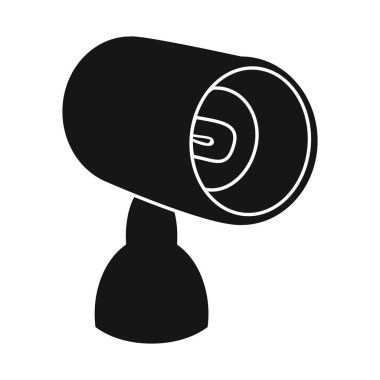 Projektör ve ekipman işaretinin vektör çizimi. Ağ için projektör ve galeri sembolü web ögesi.