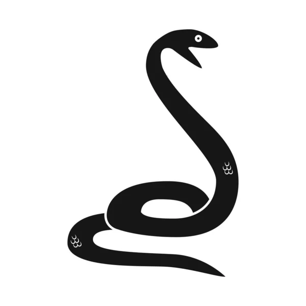 蛇和蟒蛇图标的矢量设计。蛇和爬行鱼群符号的Web元素. — 图库矢量图片