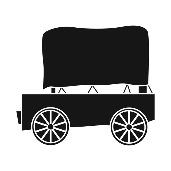역마차와 오래 된 아이콘의 벡터 그림. 웹을 위한 stagecoach 및 brougham 주식 기호의 그래픽. — 스톡 벡터