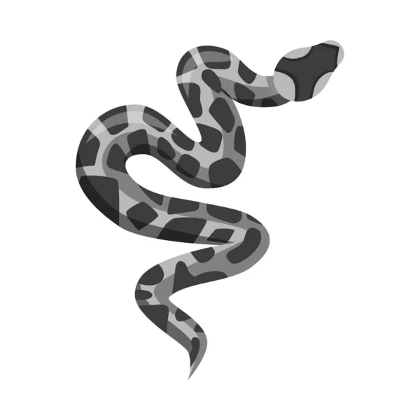 Objeto aislado de serpiente y logo venenoso. Gráfico de la serpiente y la piel stock vector ilustración. — Archivo Imágenes Vectoriales