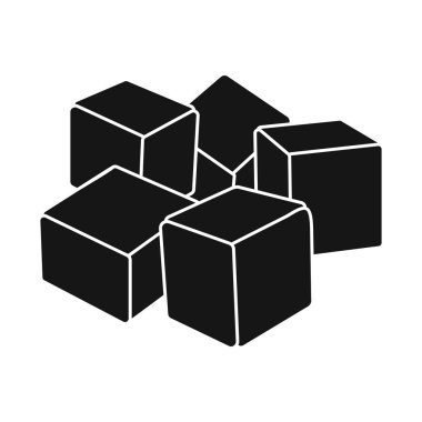 Küp ve baston işaretinin vektör çizimi. Küp ve şeker stoku vektör illüstrasyonunun grafiği.