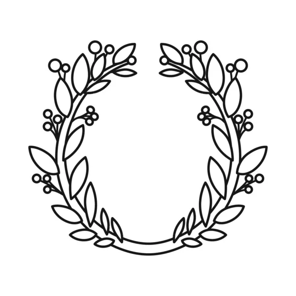 Vector design of wreath and laurel logo. Graphic of wreath and crown vector icon for stock. — Stock Vector