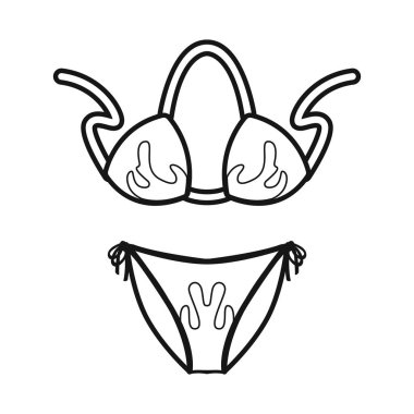 Mayo ve bikini sembolünün izole nesnesi. Mayonun web ögesi ve ağ için iç çamaşırı sembolü.