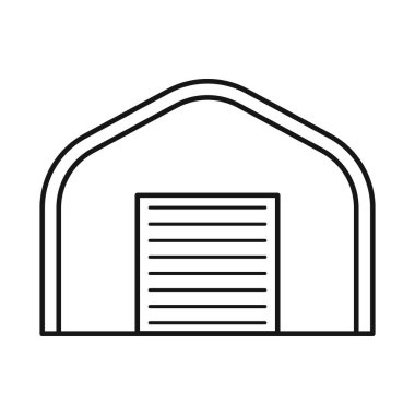 Hangar ve tepe örtüsü izole edilmiş. Ağ için depo ve hangar sembolü grafiği.