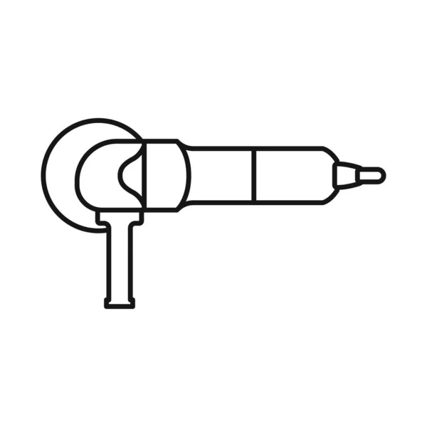 Vektorillustration von Schleifer und Maschinenlogo. Grafik des Schleif- und Mahlstocksymbols für Bahn. — Stockvektor