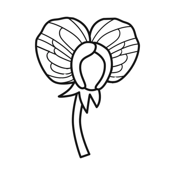 Векторная иллюстрация символа цветка и гороха. Веб-элемент иконки вектора цветов и листьев на складе. — стоковый вектор