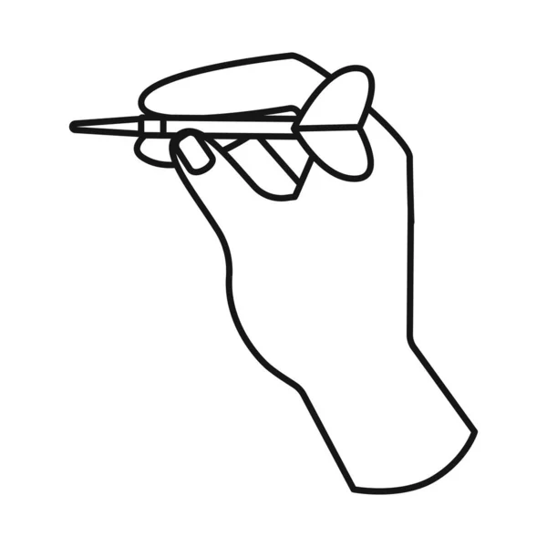Diseño vectorial del icono de mano y dardo. Elemento web del icono de vector de mano y brazo para stock. — Archivo Imágenes Vectoriales