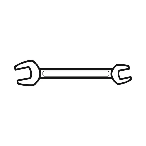 Oggetto isolato di chiave inglese e chiave inglese. Grafico della chiave inglese e icona vettoriale chiave per magazzino. — Vettoriale Stock